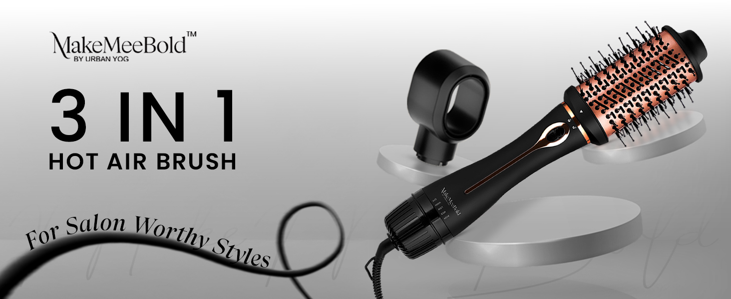 “Urban Yog 3-in-1 Hot Air Brush styling results”