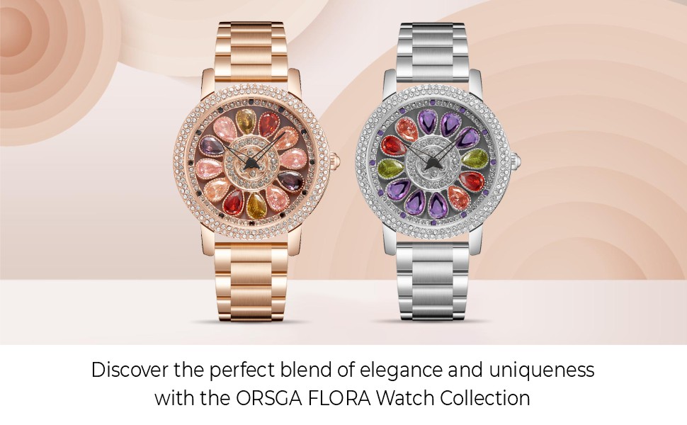 “ORSGA Alloy Watch for Women in Rose Gold”